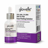 Glowelle 25% AHA and 2% BHA Face Serum Peeling Solution For Mild Exfoliation and Skin Clarity | Men & Women | 30 ML