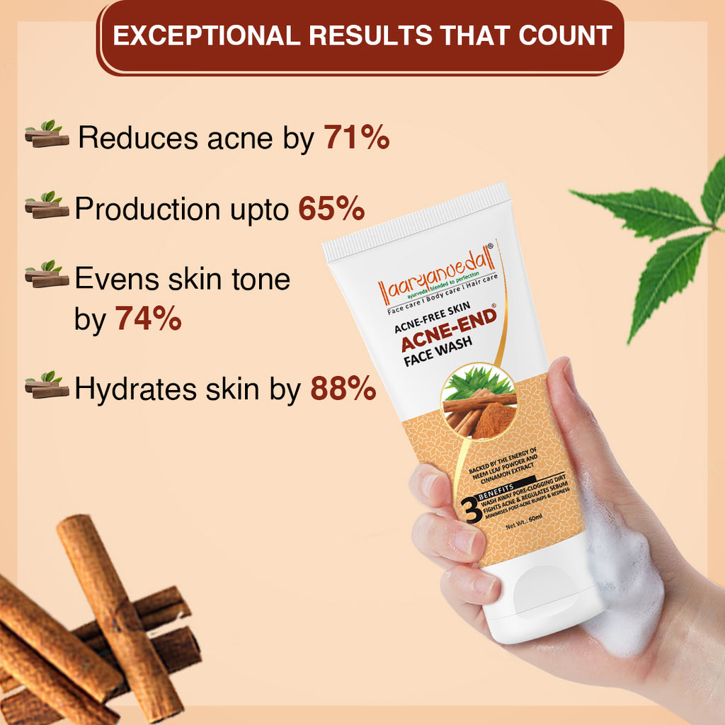 Acne-End Face Wash with Neem Leaf & Cinnamon Extract - 60ml ( Pack Of 3 )