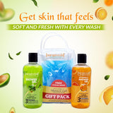 Aaryanveda Vitamin C & Aloevera Avocado Shower Gel for all-skin types with Free Loofah (Pack of 2)