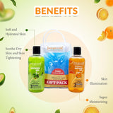 Aaryanveda Vitamin C & Aloevera Avocado Shower Gel for all-skin types with Free Loofah (Pack of 2)