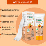 Hair Removal Cream Papaya with Slow Hair Growth Actives - 60 gm each  ( Pack Of  5 )
