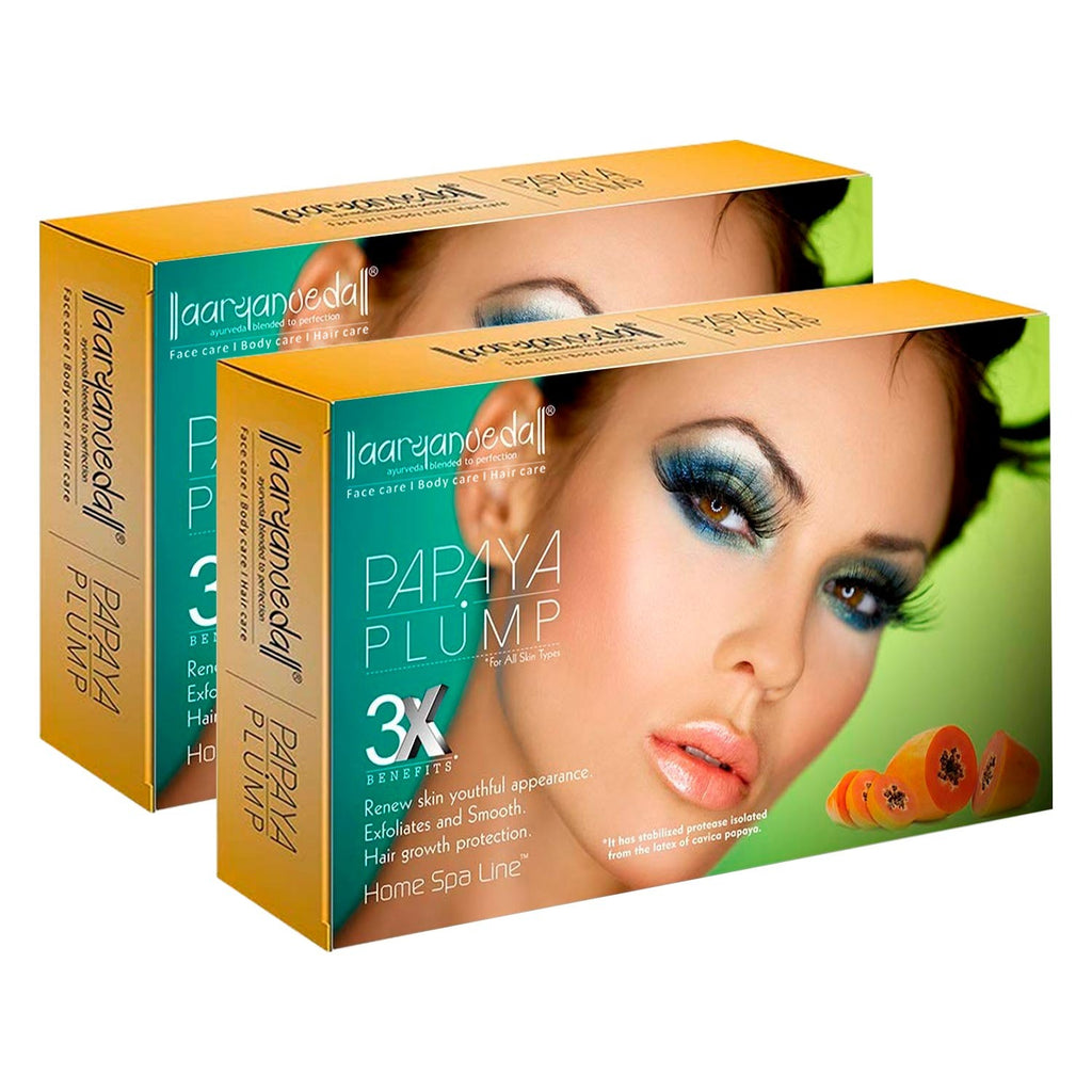 Papaya Plump Home Spa Facial Kit-80gm+ 60 ml FaceWash Free ( Pack Of 2 )