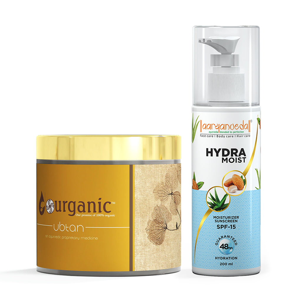 Radiant Glowing Skin Combo -  Ourganic Ubtan+ Hydra Moist with Spf -15